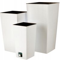 Zestaw 3x Doniczka Ogrodowa Donica Z Wkładem Krem