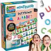 MONTESSORI DOTYKOWY ALFABET – GRA EDUKACYJNA SENSORYCZNA LITERY + ołówek