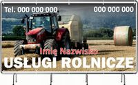 BANER REKLAMOWY 300x150cm projekt w cenie DUŻO WZORÓW USŁUGI ROLNICZE