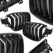Grill Atrapa Nerki Pakiet Kratka Połysk Czarna do BMW F30 F31 M3