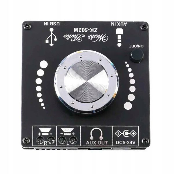 Wzmacniacz audio bluetooth 2x50W AUX USB ZK-502M zdjęcie 2