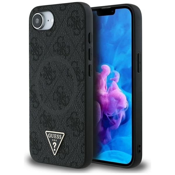 Etui Guess 4G Ring Triangle Logo MagSafe do iPhone 16e czarny zdjęcie 1