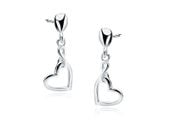 Delikatne rodowane srebrne wiszące kolczyki celebrytki serce nieskończoność infinity srebro 925 Z1842ER