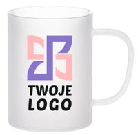 Szklanka 450 ml szroniona z nadrukiem TWOJE LOGO NAPIS gadżet firmowy 10szt