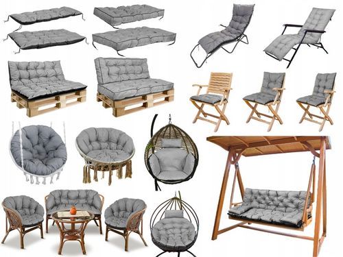 Poduszki na krzesła ogrodowe Poduszka na Krzesło Ogrodowe 80x50 cm szara na Arena.pl