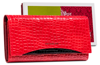 duży, lakierowany portfel damski ze zwierzęcym wzorem - peterson