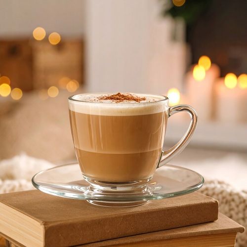 Filiżanki szklane DUŻE Luna 320ml + Spodek komplet 6szt na kawę latte na Arena.pl