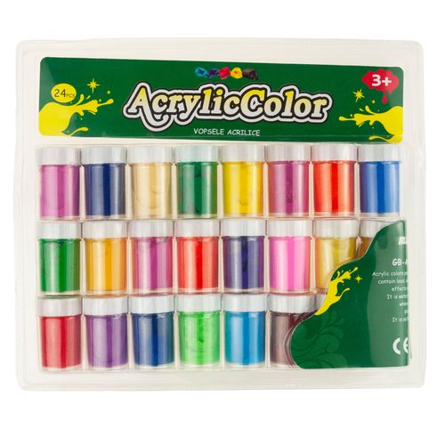 C133701 FARBKI PLAKATOWE AKRYLOWE 24SZT DUŻY ZESTAW FARB na Arena.pl