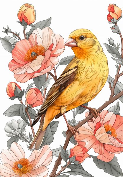 Plakat 68x98cm Wiosenny Śpiewaczek zdjęcie 1