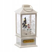 Latarenka Świąteczna LED Lampion Na Święta Mikołaj 23cm Biała