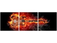 90 80CM OBRAZ T3 ELEM PŁONĄCA GITARA DRUK ŚCIENNY