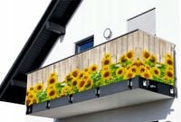 Osłona balkonowa siatka mata kwiaty słoneczniki NA WYMIAR