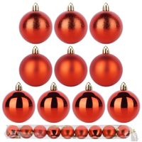 Bombki choinkowe nietłukące czerwone 6 cm 9 szt.