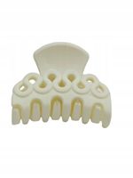 Spinka klamra akrylowa matowa półokrągła fala kremowy 4cm