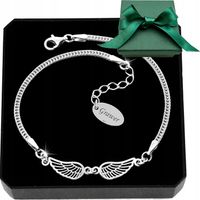 BRANSOLETKA SREBRNA SREBRO 925 SKRZYDŁO DLA NIEJ NA RĘKĘ + GRAWER