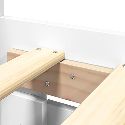 Rama łóżka z zagłówkiem bez materaca, biała, 200x200 cm na Arena.pl