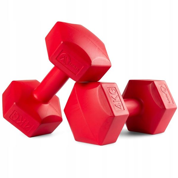 Hantle bitumiczne hexagonalne ciężarki 2x4kg zdjęcie 1
