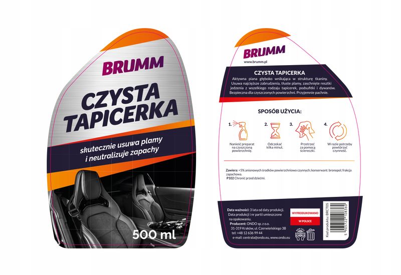 PREPRARAT DO CZYSZCZENIA TAPICERKI BRUMM ATOMIZER 500 ml zdjęcie 3