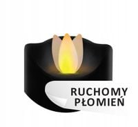 ŚWIECZKA LED WKŁAD NA BATERIE DO ZNICZA RUCHOMY PŁOMIEŃ 17,5x5 CZARNA