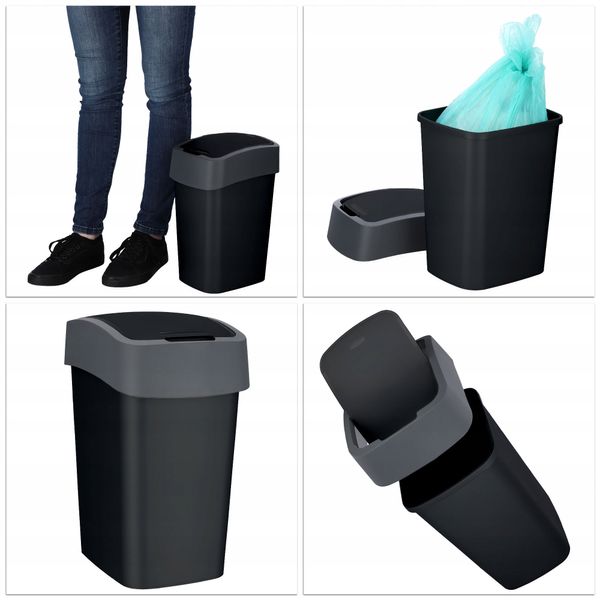 Curver Kosz Na Śmieci Pojemnik 10 L Czarny zdjęcie 4