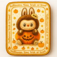 CIASTKO LUKROWANE HALLOWEEN NO.7 ROZ.S PION RĘCZNIE ROBIONE