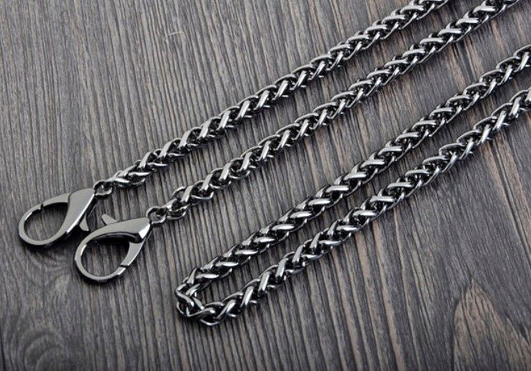 Czarny Pasek Do Torby Torebki Łańcuch Długi Metal zdjęcie 9