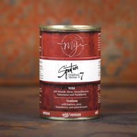 Dziczyzna 75% z maniokiem, żurawiną i torfem leczniczym 410g Karma dla psa