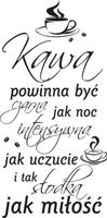100X50CM KAWA POWINNA BYĆ CZARNA NAKLEJKA