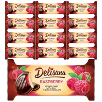 Delisana Ciastka z galaretką malinową 135g x 14 sztuk