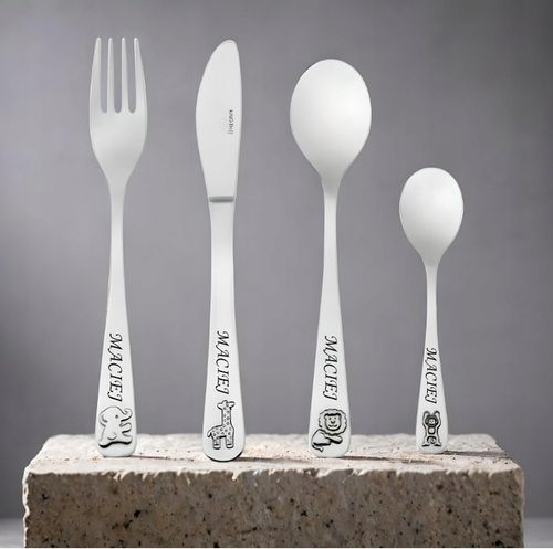 Sztućce dla Dzieci z GRAWEREM Gratis Prezent na Chrzest Roczek Urodzinki na Arena.pl