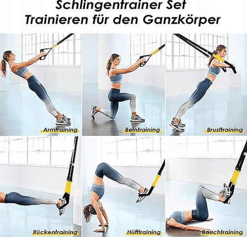 INTEY Zestaw taśm pasów TRX + gumy do ćwiczeń na Arena.pl