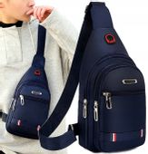 Plecak Torba Męska lekka saszetka na ramię nerka  T107_Granatowy