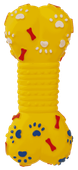 Zabawka dla psa kość w łapki z piszczałką żółta 18cm UNIQ PETS