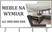 BANER REKLAMOWY 200x100 cm plandeka duży wybór wzorów MEBLE NA WYMIAR