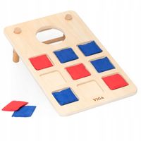 Gra Zręcznościowa Cornhole 2w1 Rzut do Celu Viga Drewniane Kółko i Krzyżyk