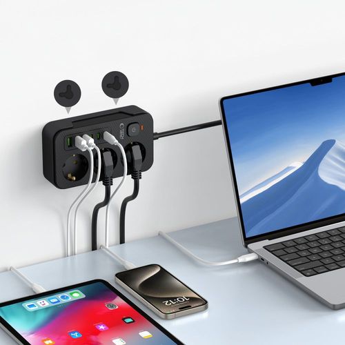 TECH-PROTECT PC3X6 POWER STRIP 3 USB & 3 TYPE-C & 3 SOCKET 200CM BLACK na Arena.pl