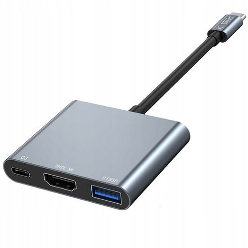 ADAPTER HUB HDMI 4K THUNDERBOLT 3 TYPE-C 100W DO MACBOOK PRO AIR M1 M2 M3 na Arena.pl