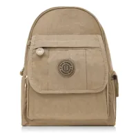 modny plecaczek damski w kolorze jasnego brązu sp-10-lb