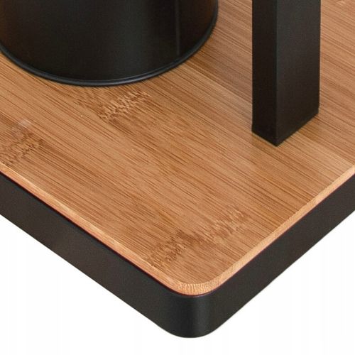 Stojak uchwyt wieszak na papier toaletowy i szczotkę do WC czarny bambus na Arena.pl