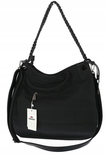 Torebka Damska Shopperka Worek Pojemna Modna Duża Torba CH7716 Czarna na Arena.pl