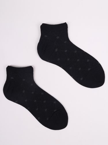 Skarpety stopki męskie bambusowe eleganckie ze wzorem czarne 39-42 YOCLUB na Arena.pl