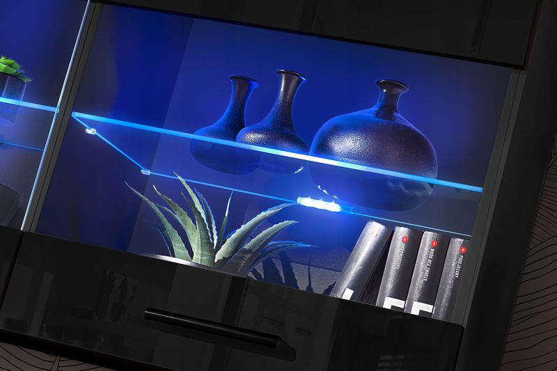 Pan Igiełka Witryna Wisząca LED Czarny Biały Dąb Wotan Loft Kompaktowa zdjęcie 4