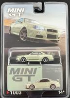 MINI GT NISSAN SKYLINE GT-R(R34) V-Spec II 2002 Millenium Jade 1:64 Blister