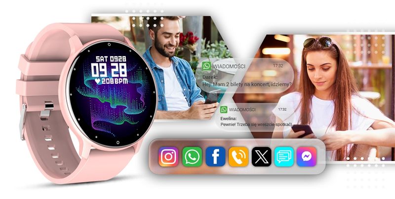 smartwatch giewont różowy gw120-1 zdjęcie 7