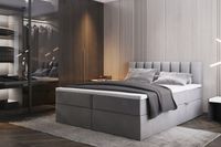 ŁÓŻKO KONTYNENTALNE ROLO 180x200 SZARE MATERAC - WYSYŁKA EXPRESS