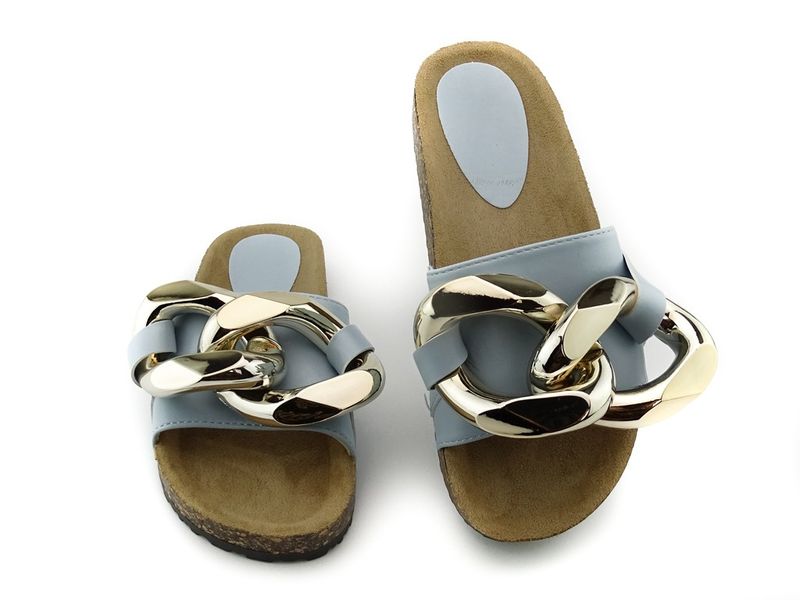 Błękitne klapki duży łańcuch 36 zdjęcie 2