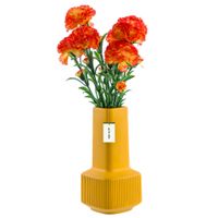 Wazon ceramiczny dekoracyjny H20cm Żółty Mat nowoczesny flakon na kwiaty