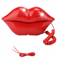 WIELOFUNKCYJNY TELEFON STACJONARNY CZERWONY