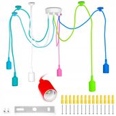 żyrandol kolorowy pająk 6 ramion do sypialni dziecka  loft lampa sufitowa