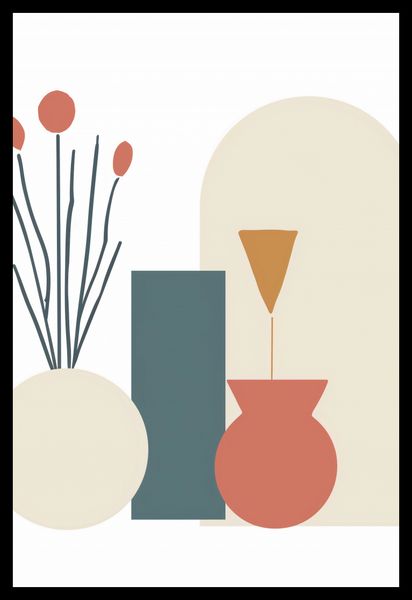 Plakat 68x101cm Kremowe Wazony zdjęcie 2